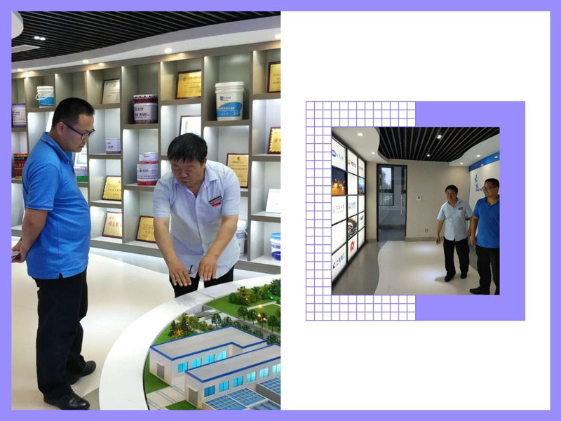 李工参观公司展示厅_开来SECOV湿克威防水